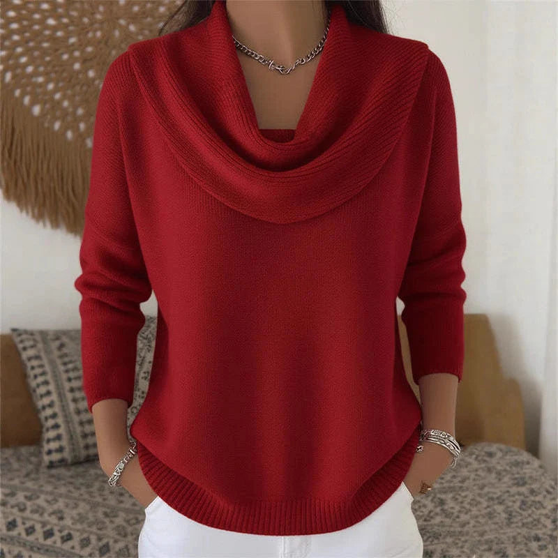 Women's Knit Sweater Thick Warm Loose Fit Long Sleeve Pullover