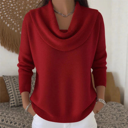 Women's Knit Sweater Thick Warm Loose Fit Long Sleeve Pullover