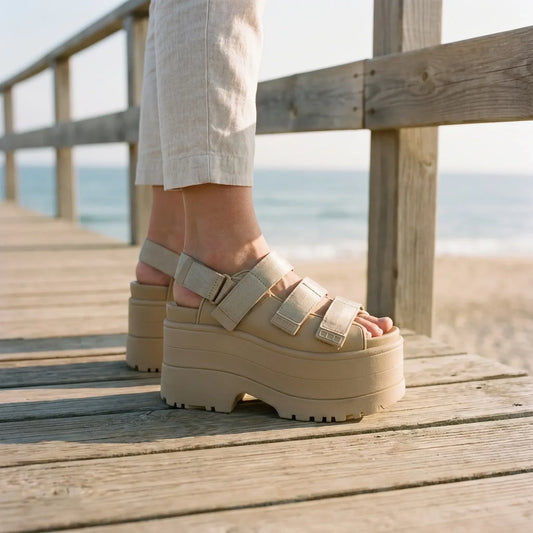 Women's Platform Sandals 4.3-Inch Lift Adjustable Straps