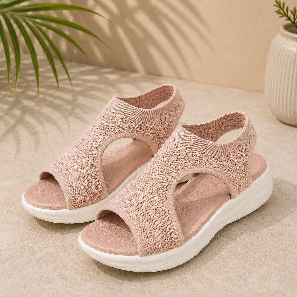 Women's Sandals Contoured Arch Support & Breathable Knit