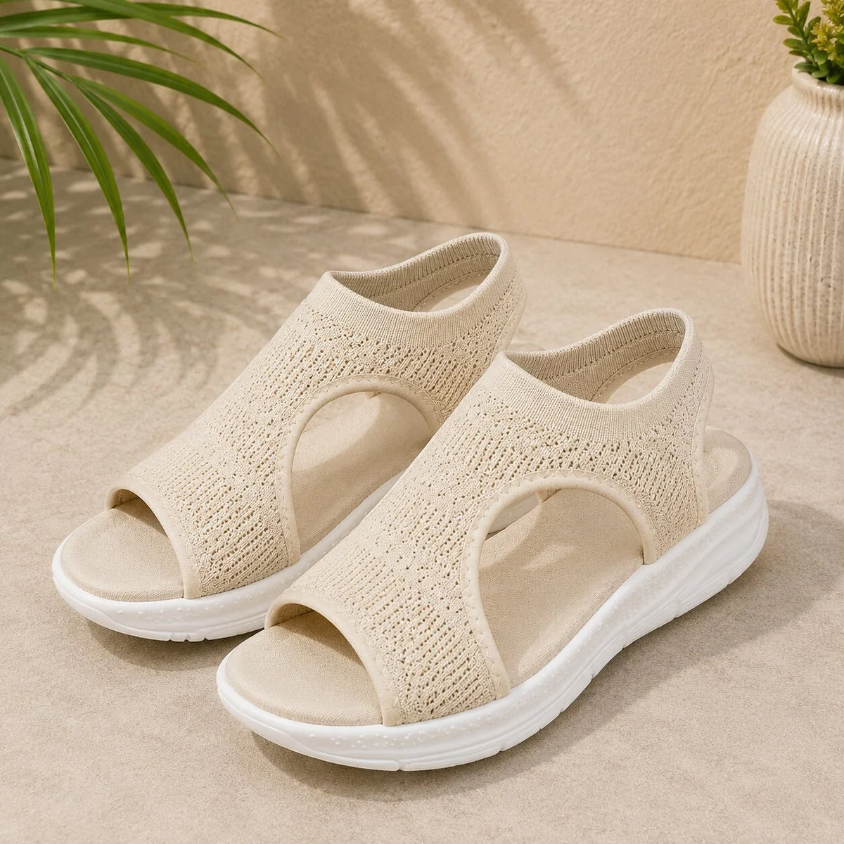 Women's Sandals Contoured Arch Support & Breathable Knit