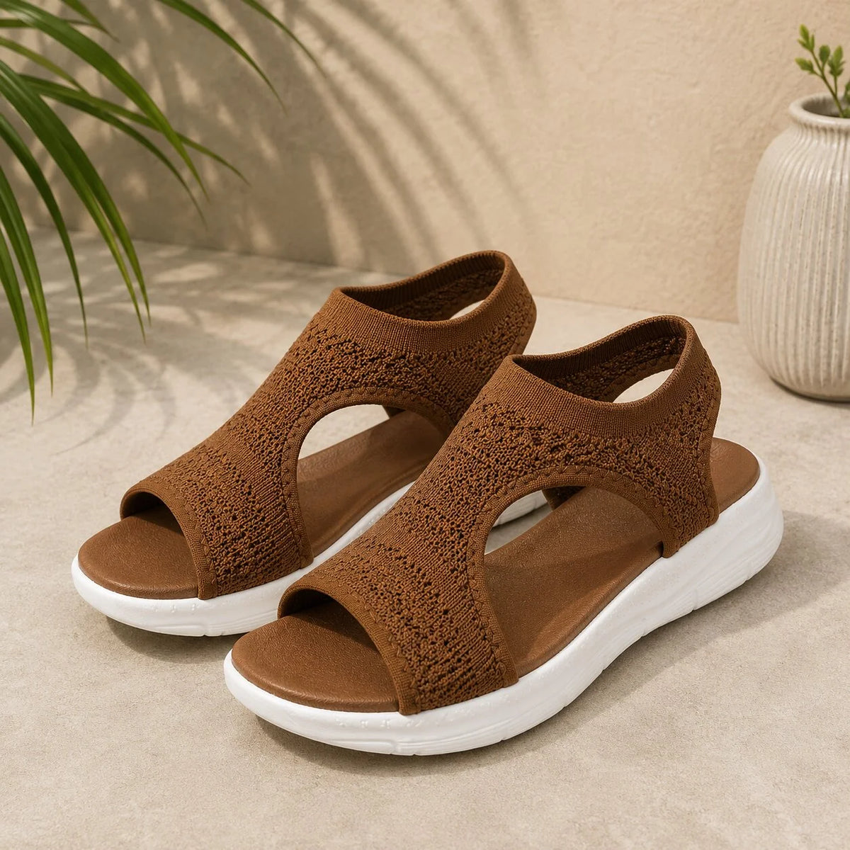 Women's Sandals Contoured Arch Support & Breathable Knit