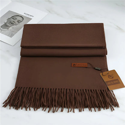 Women's Scarf Cashmere Warmth With Decorative Fringe