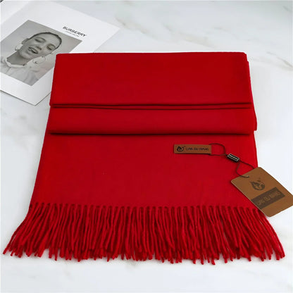 Women's Scarf Cashmere Warmth With Decorative Fringe