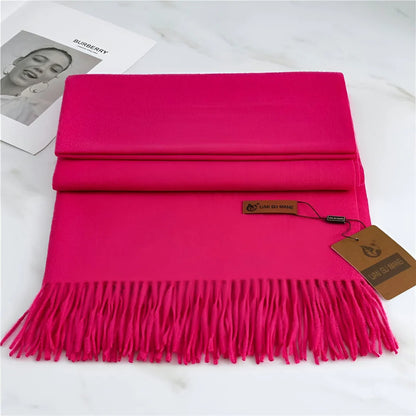 Women's Scarf Cashmere Warmth With Decorative Fringe