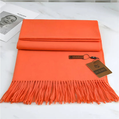 Women's Scarf Cashmere Warmth With Decorative Fringe