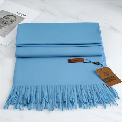 Women's Scarf Cashmere Warmth With Decorative Fringe