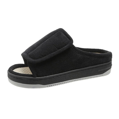 Women's Slippers Extra-Wide Adjustable Open-Toe Rubber Sole