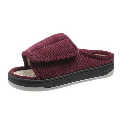 Women's Slippers Extra-Wide Adjustable Open-Toe Rubber Sole