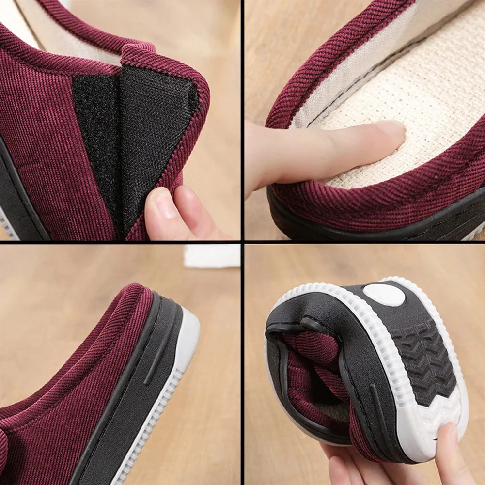 Women's Slippers Extra-Wide Adjustable Open-Toe Rubber Sole