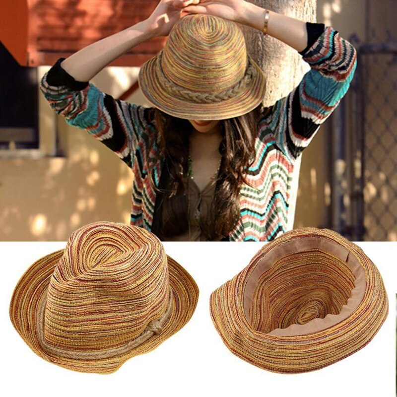 Women's Sun Hat Wide Brim Breathable Straw UV Protection