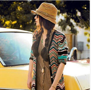 Women's Sun Hat Wide Brim Breathable Straw UV Protection