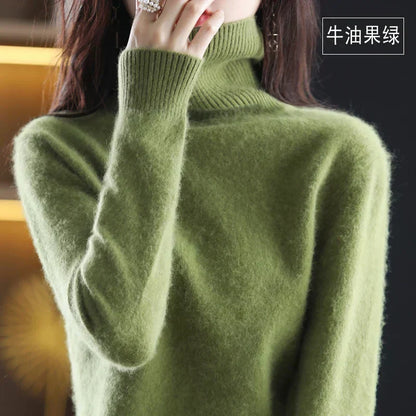 Women's Sweater 100% Cashmere Fitted Turtleneck