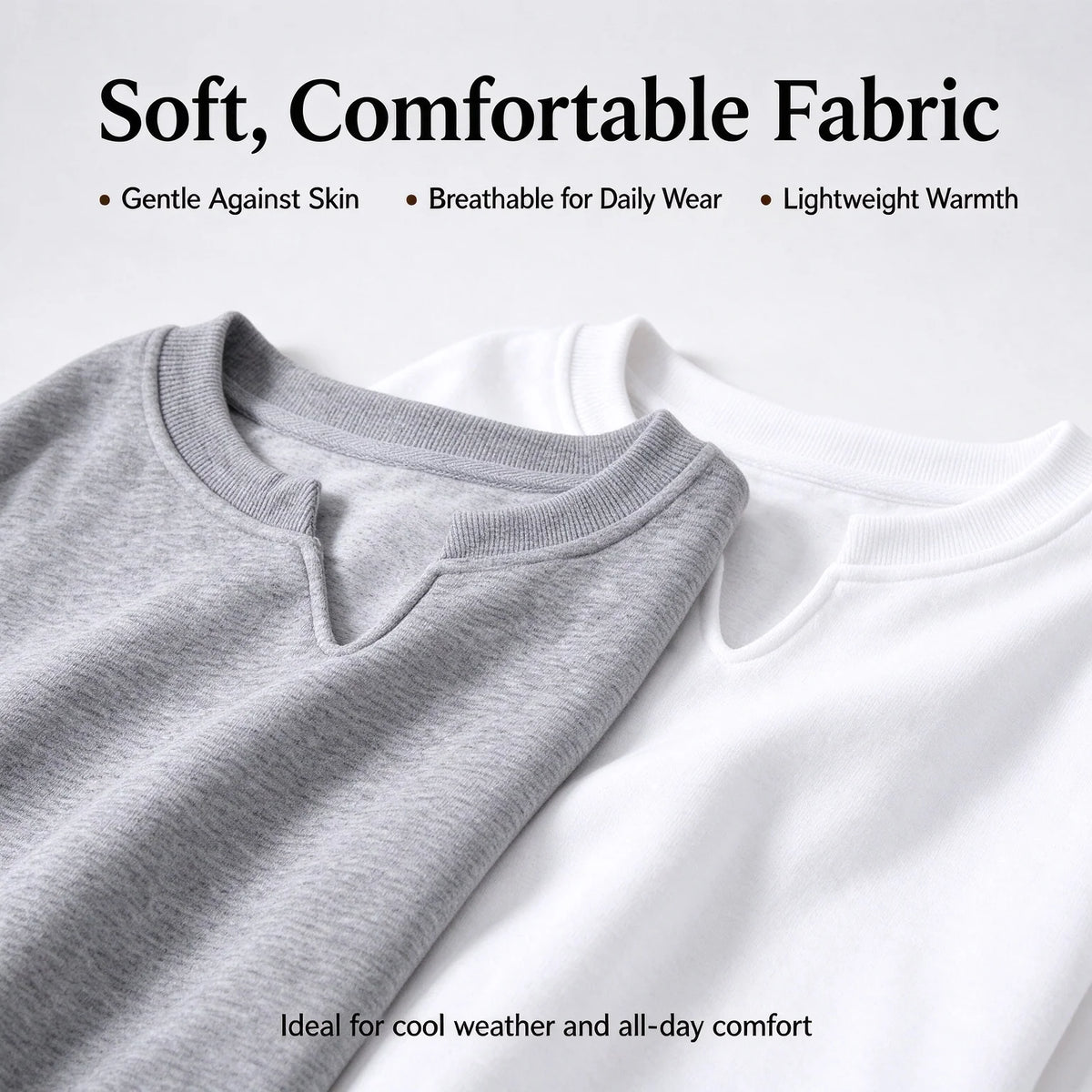 Women's Sweatshirt Notched V-Neck Lightweight Knit