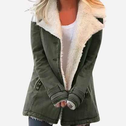 Women's Winter Jacket High Collar Full-Zip Side Pockets