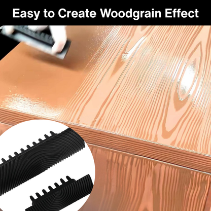 Wood Grain Roller Set Durable Rubber Fine & Coarse