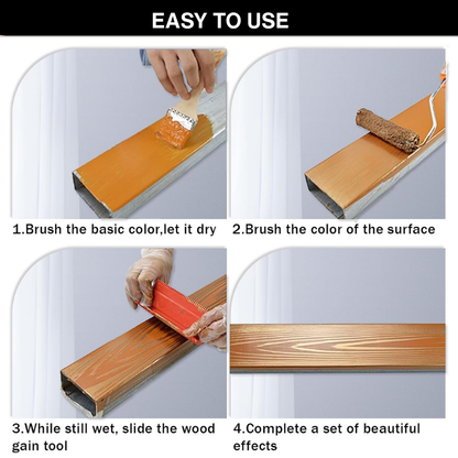 Wood Grain Roller Set Durable Rubber Fine & Coarse