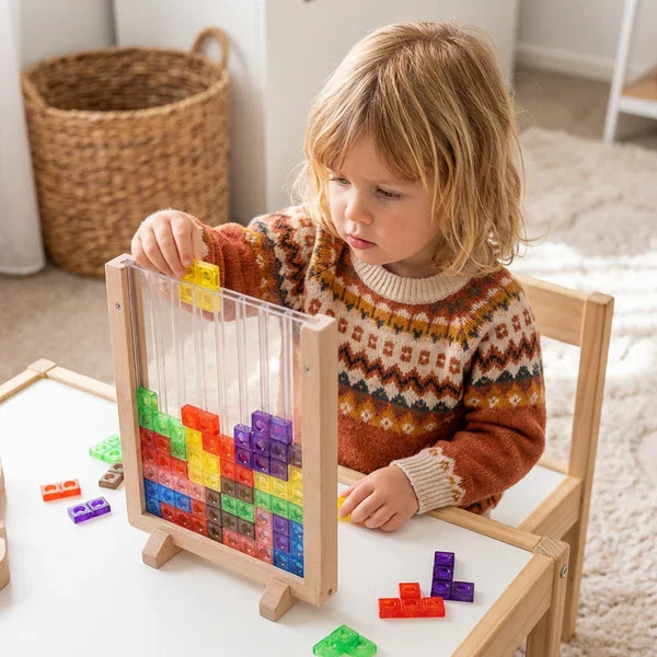 Wooden Block Set Solid Wood Montessori Ages 2+