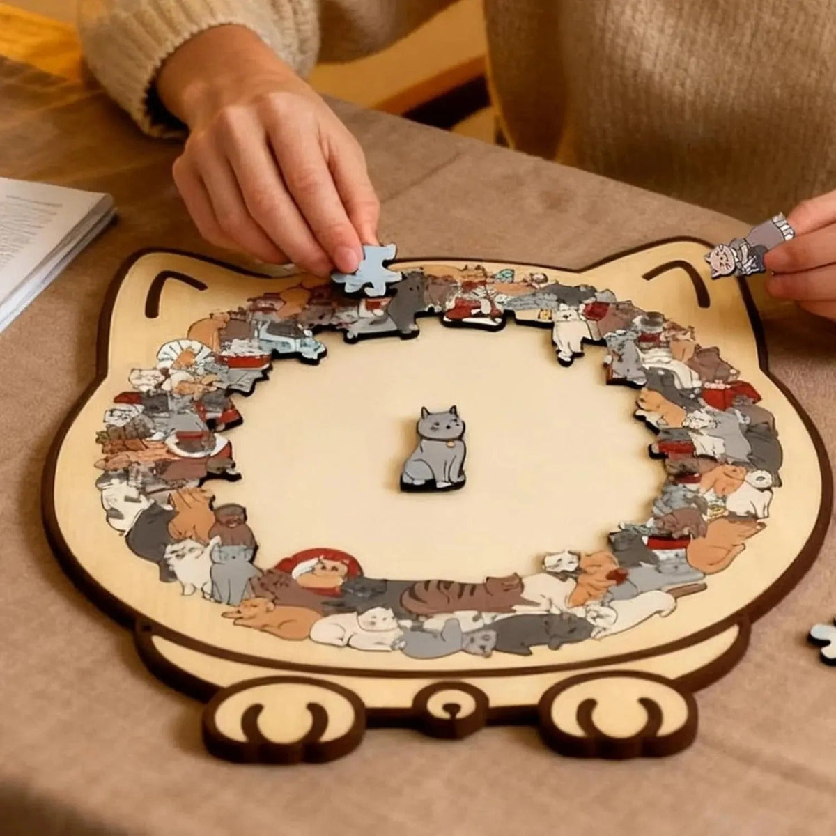 Wooden Cat Puzzle 135 Pieces Display-Ready