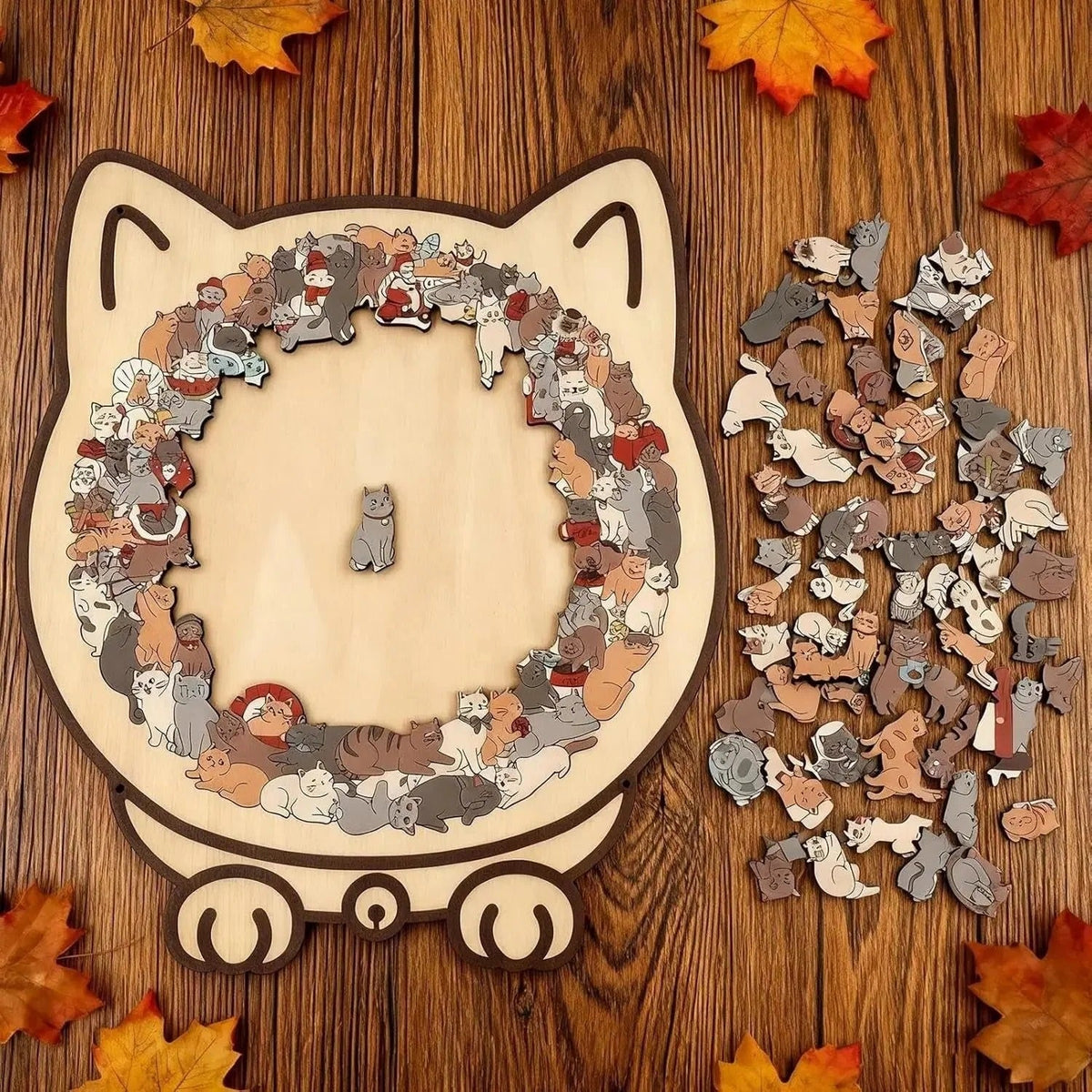 Wooden Cat Puzzle 135 Pieces Display-Ready