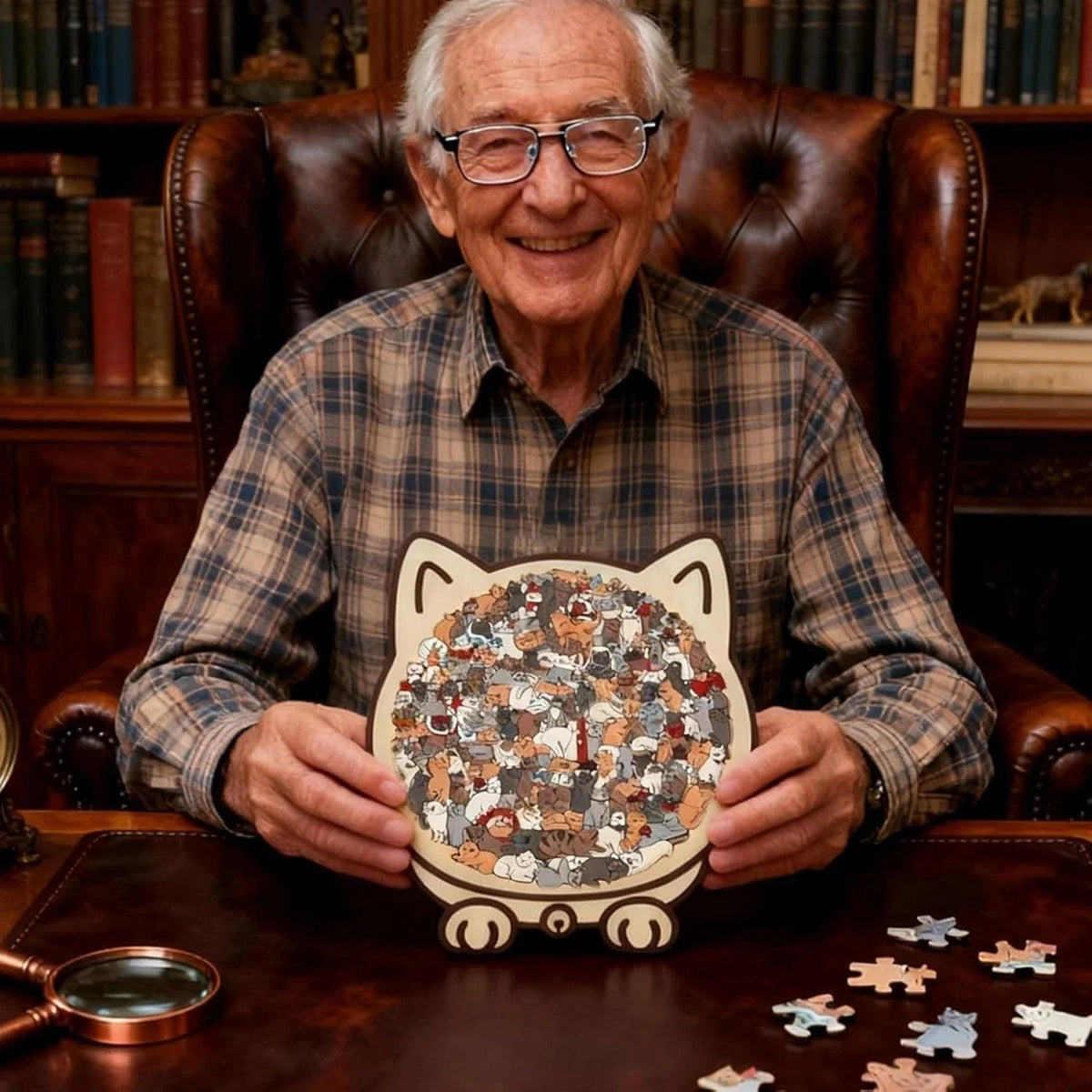 Wooden Cat Puzzle 135 Pieces Display-Ready