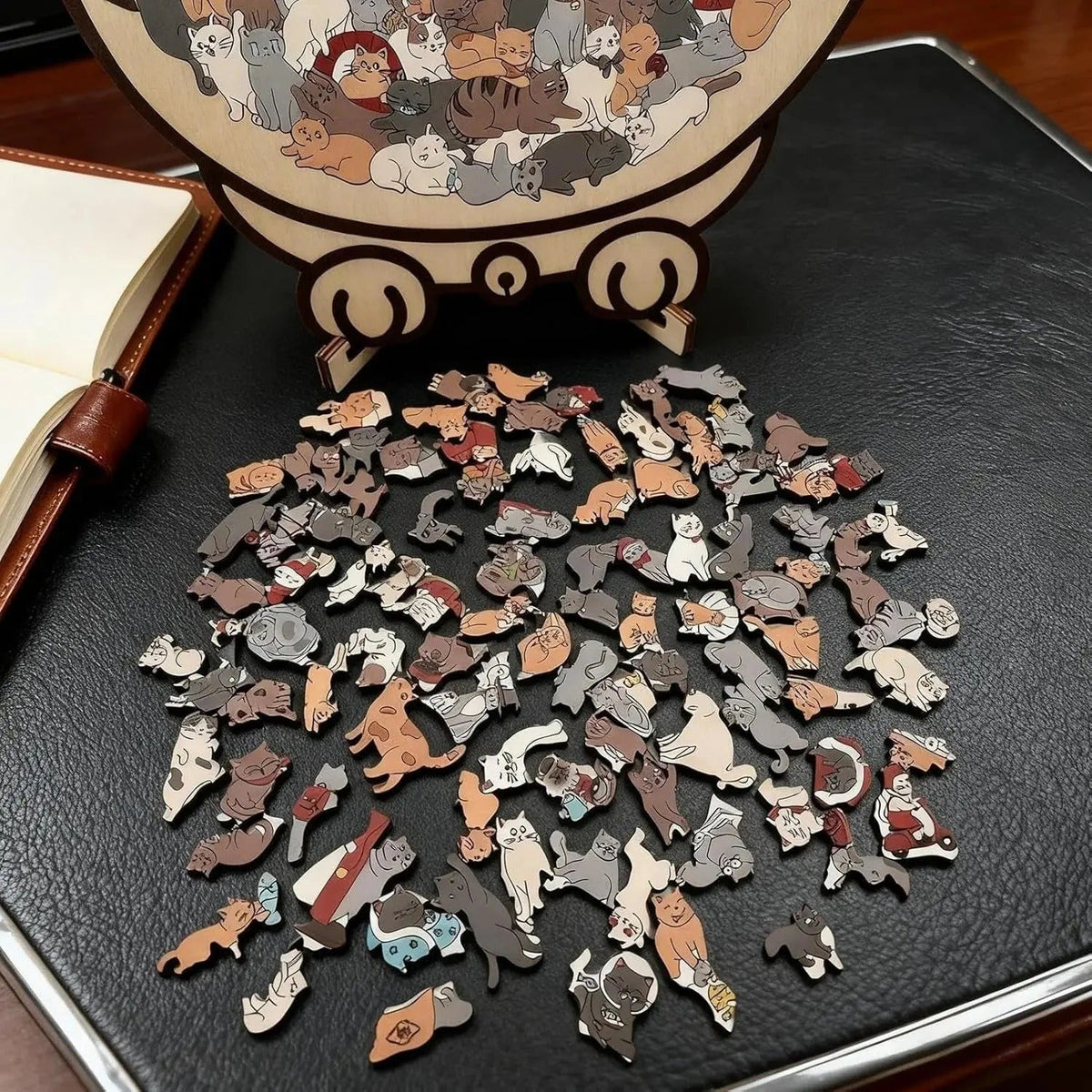 Wooden Cat Puzzle 135 Pieces Display-Ready