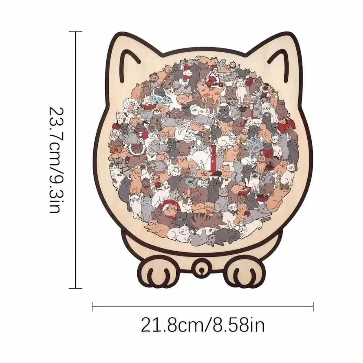 Wooden Cat Puzzle 135 Pieces Display-Ready