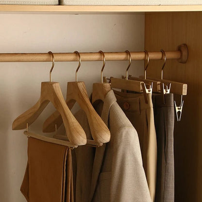 Wooden Clothes Hangers Wide Design Set of 3