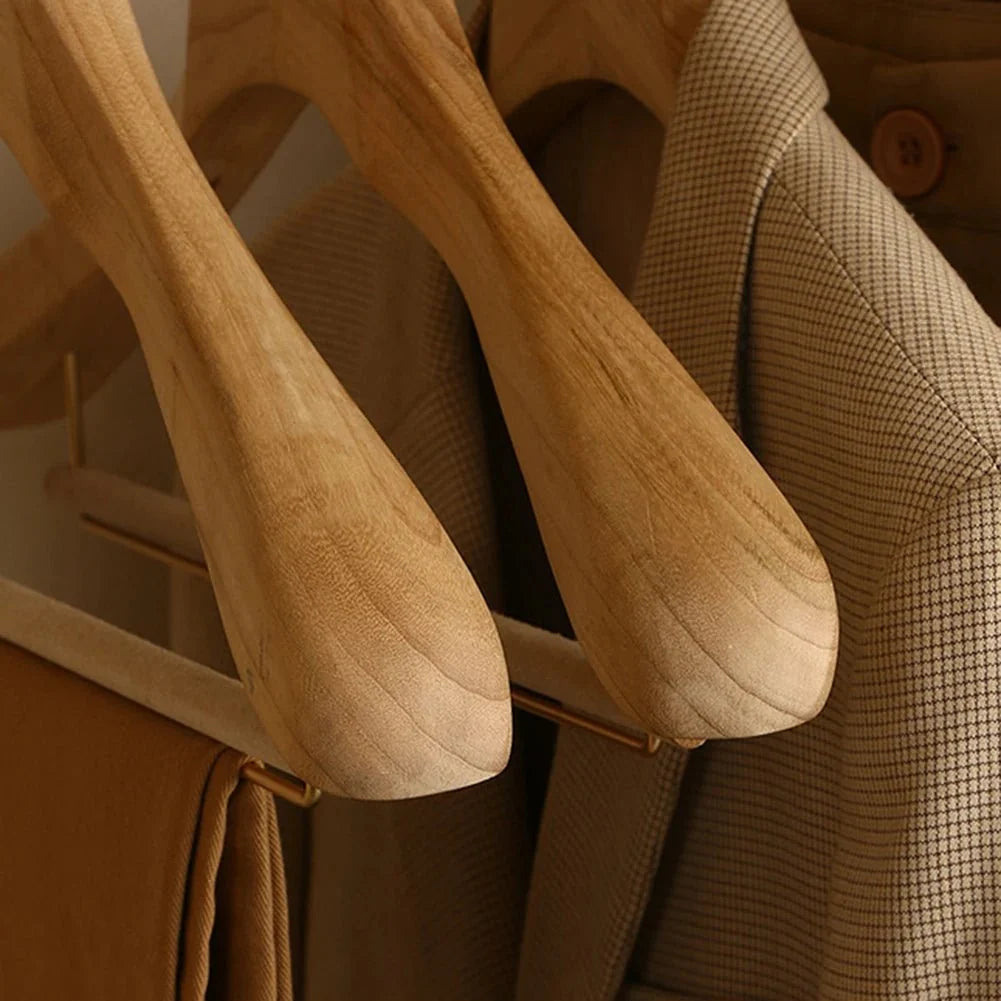 Wooden Clothes Hangers Wide Design Set of 3
