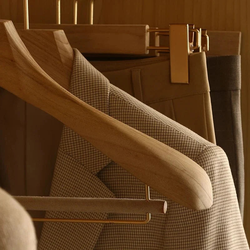 Wooden Clothes Hangers Wide Design Set of 3