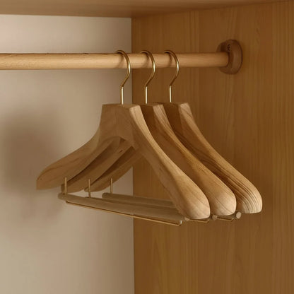 Wooden Clothes Hangers Wide Design Set of 3