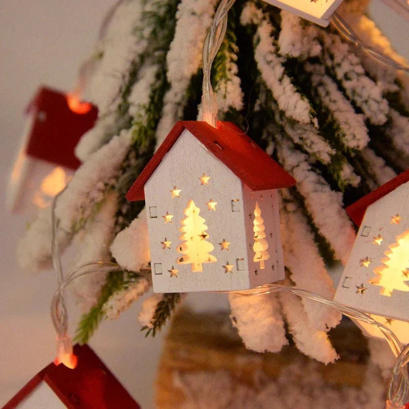 Wooden House Light Warm White LED Cordless