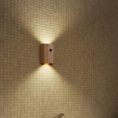 Wooden Lamp Motion-Activated LED Rechargeable Cordless