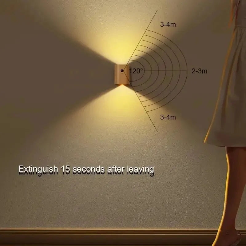 Wooden Lamp Motion-Activated LED Rechargeable Cordless
