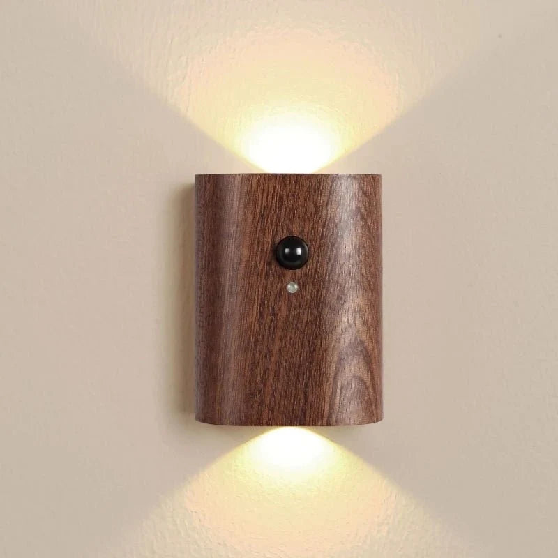 Wooden Lamp Motion-Activated LED Rechargeable Cordless
