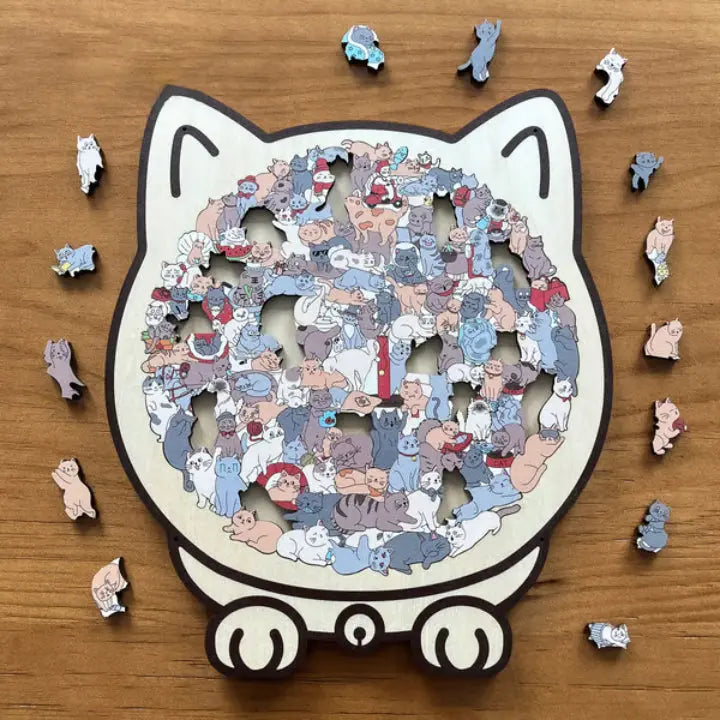 Wooden Puzzle Cat Silhouette 135 Pieces