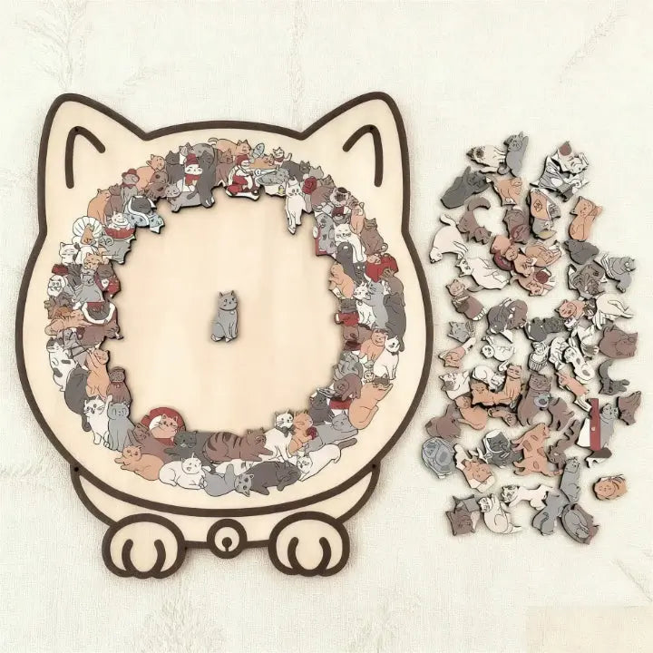 Wooden Puzzle Cat Silhouette 135 Pieces