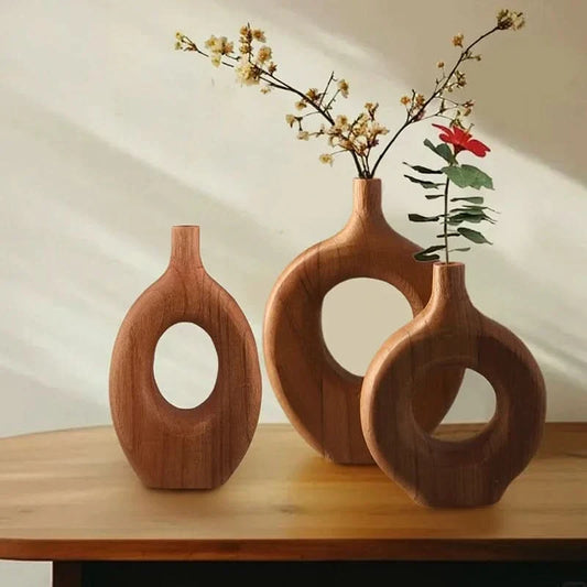 Wooden Vase Handcrafted Three Sizes