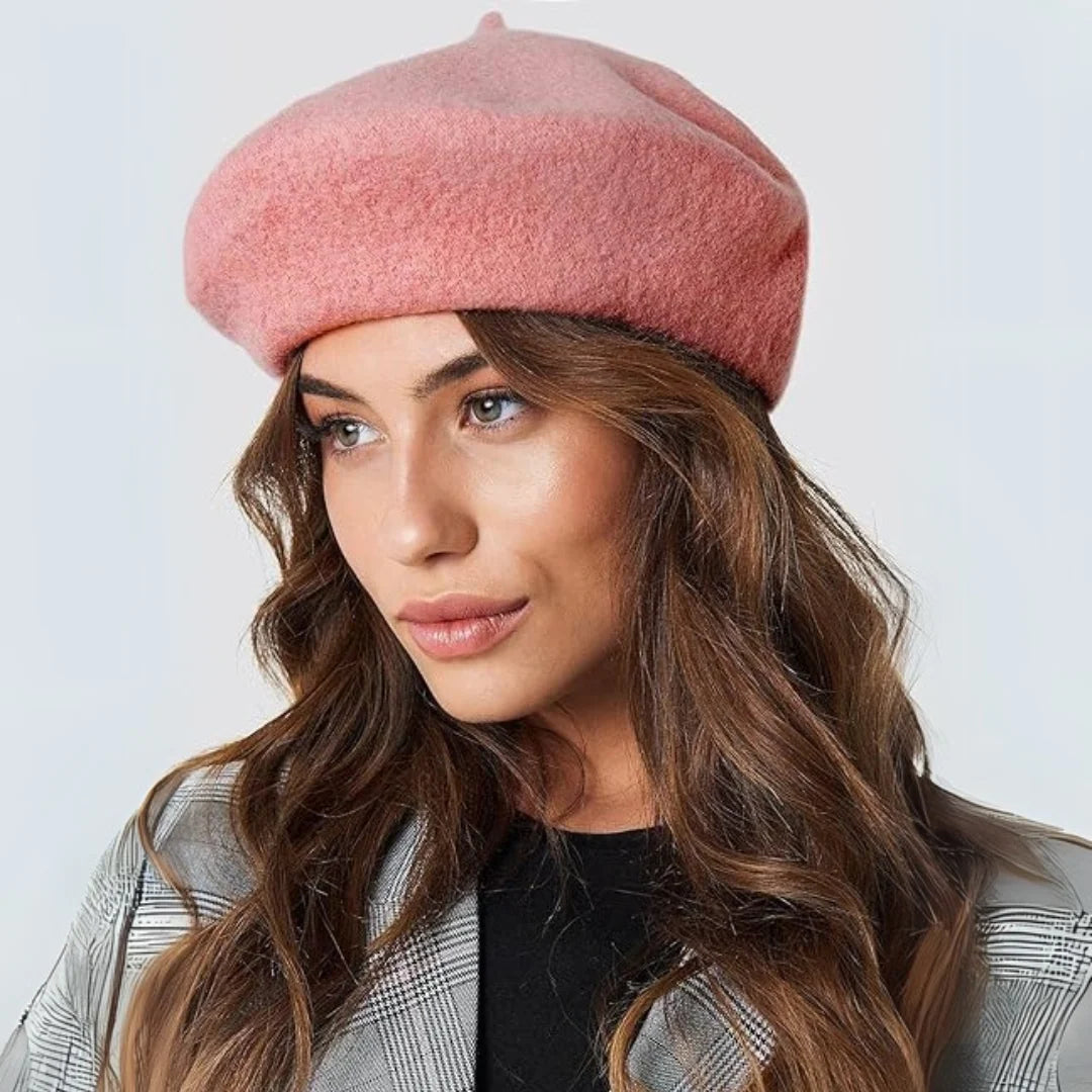 Wool Beret Soft Lightweight One Size Stretch Fit