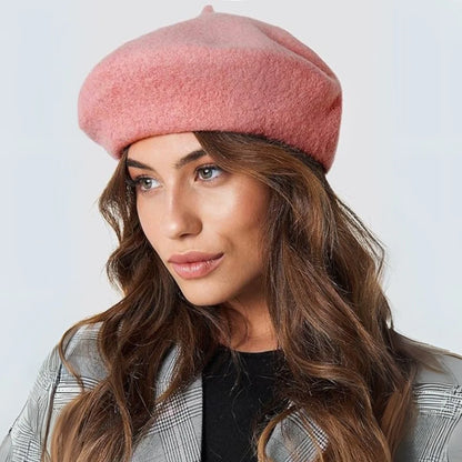 Wool Beret Soft Lightweight One Size Stretch Fit