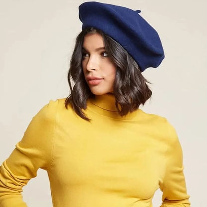 Wool Beret Soft Lightweight One Size Stretch Fit