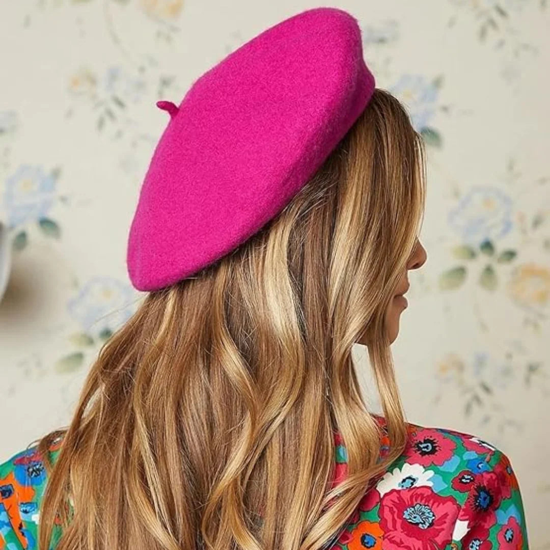 Wool Beret Soft Lightweight One Size Stretch Fit