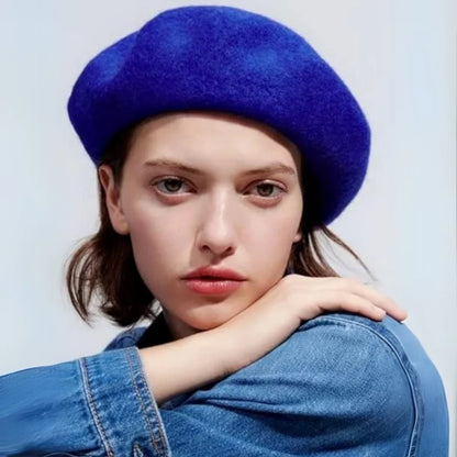 Wool Beret Soft Lightweight One Size Stretch Fit