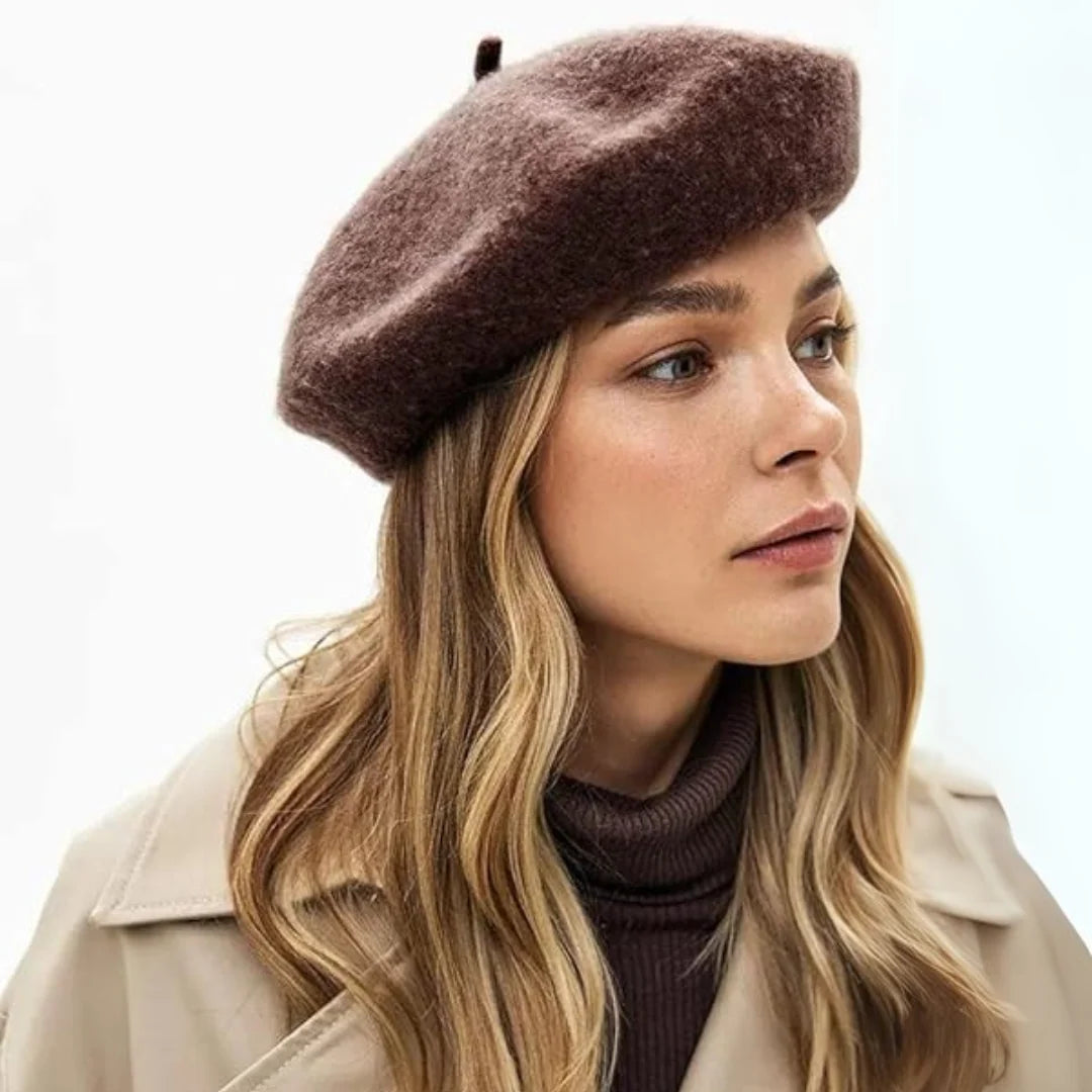 Wool Beret Soft Lightweight One Size Stretch Fit