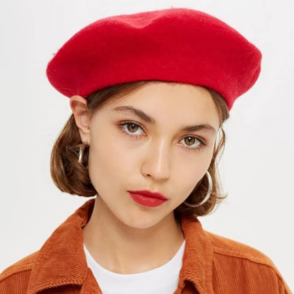 Wool Beret Soft Lightweight One Size Stretch Fit