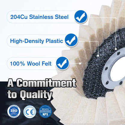 Wool Buffing Wheel Compressed Wool Fits 115/125 mm