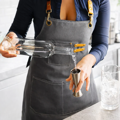 Work Apron Canvas Cross-Back Straps & Utility Pockets