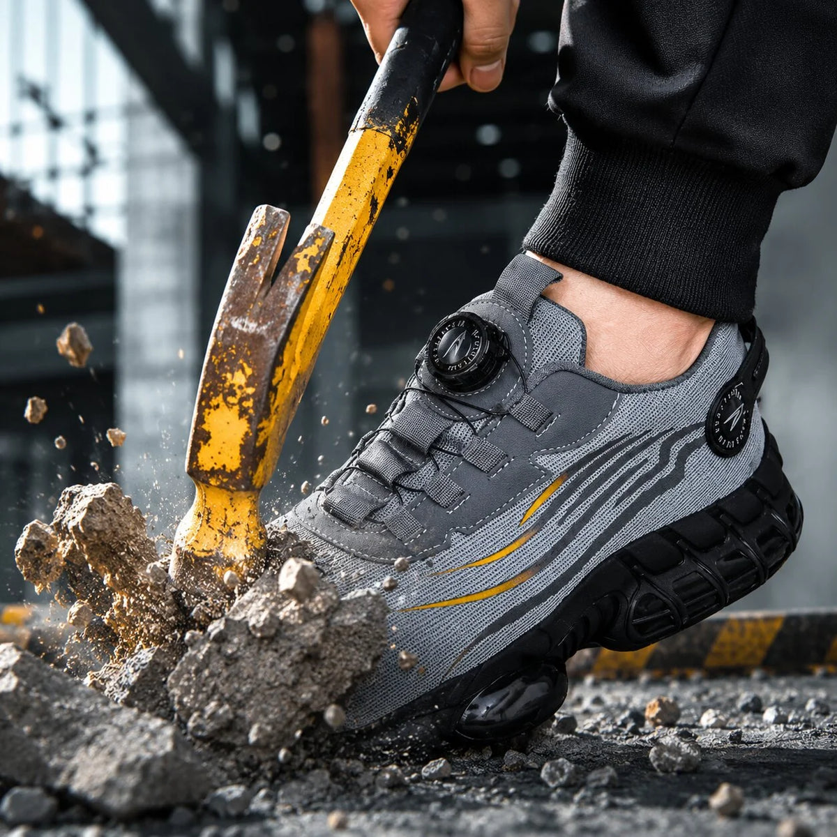 Work Safety Shoes Slip-Resistant Tread Dial Lace Closure