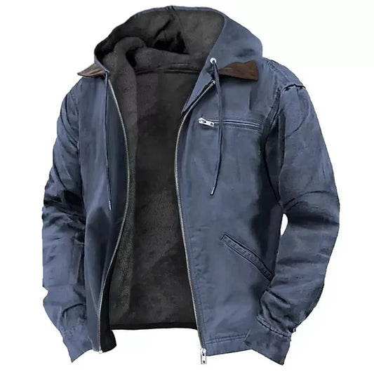 Workwear Jacket Insulated Lining Adjustable Hood Relaxed Fit
