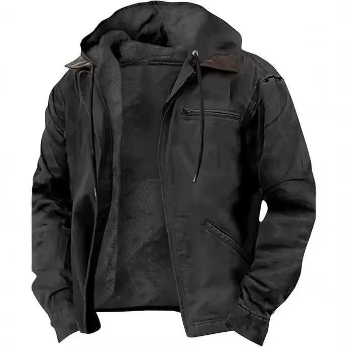 Workwear Jacket Insulated Lining Adjustable Hood Relaxed Fit